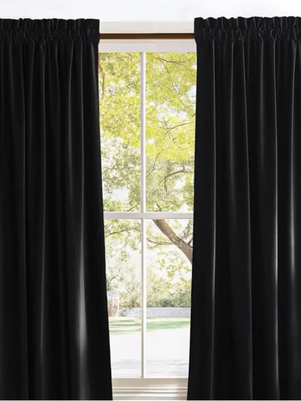 Black Velvet Curtain Panel - Unknown Brand